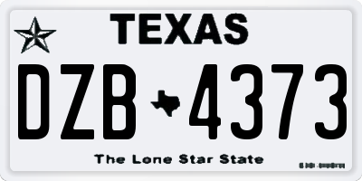 TX license plate DZB4373