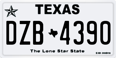 TX license plate DZB4390