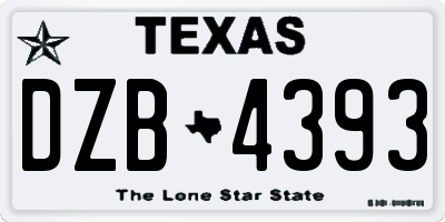 TX license plate DZB4393