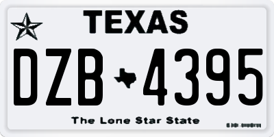 TX license plate DZB4395