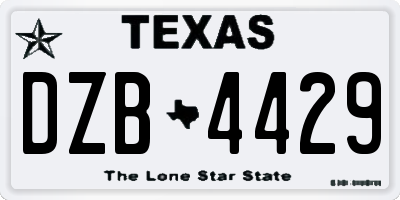TX license plate DZB4429