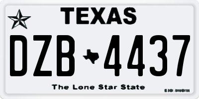 TX license plate DZB4437