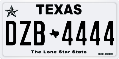 TX license plate DZB4444