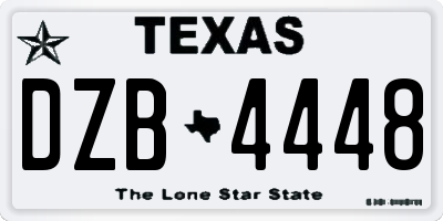 TX license plate DZB4448