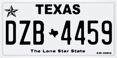 TX license plate DZB4459