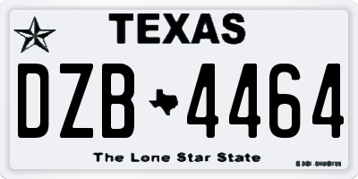 TX license plate DZB4464