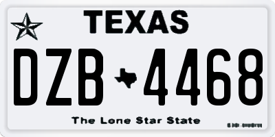 TX license plate DZB4468