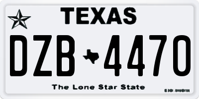 TX license plate DZB4470