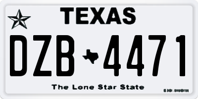 TX license plate DZB4471