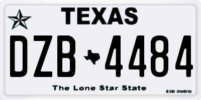 TX license plate DZB4484