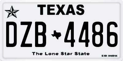 TX license plate DZB4486