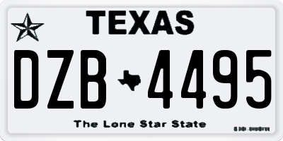 TX license plate DZB4495