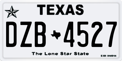 TX license plate DZB4527