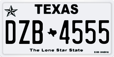 TX license plate DZB4555