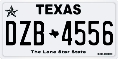 TX license plate DZB4556