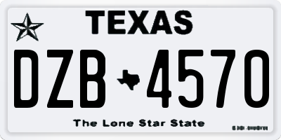 TX license plate DZB4570