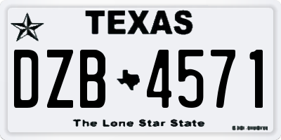 TX license plate DZB4571