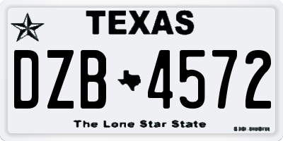 TX license plate DZB4572