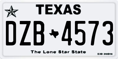 TX license plate DZB4573