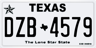 TX license plate DZB4579