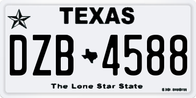 TX license plate DZB4588
