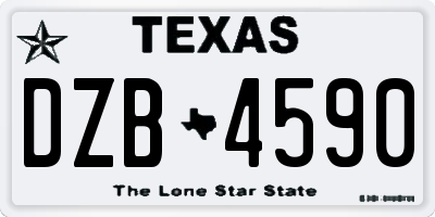 TX license plate DZB4590