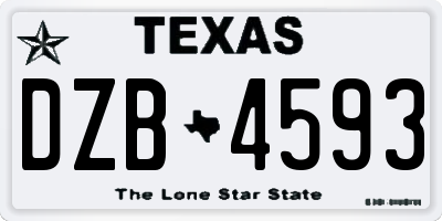 TX license plate DZB4593