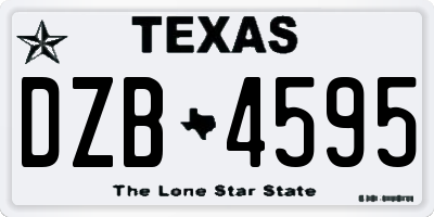 TX license plate DZB4595