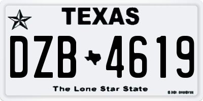 TX license plate DZB4619