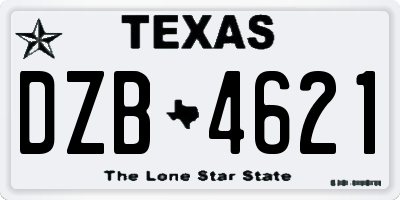 TX license plate DZB4621