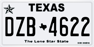 TX license plate DZB4622
