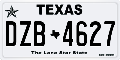TX license plate DZB4627