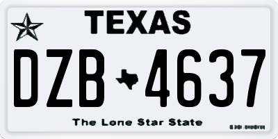 TX license plate DZB4637