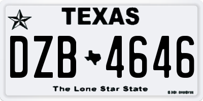 TX license plate DZB4646