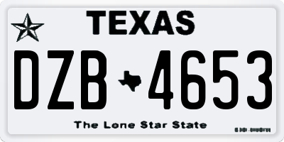 TX license plate DZB4653