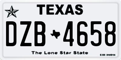 TX license plate DZB4658