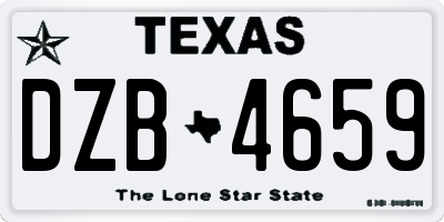 TX license plate DZB4659