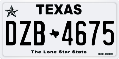 TX license plate DZB4675