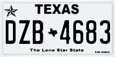 TX license plate DZB4683