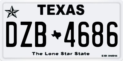 TX license plate DZB4686