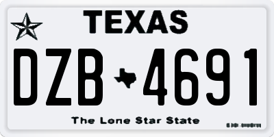 TX license plate DZB4691