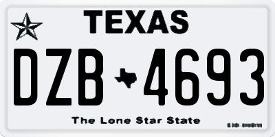 TX license plate DZB4693