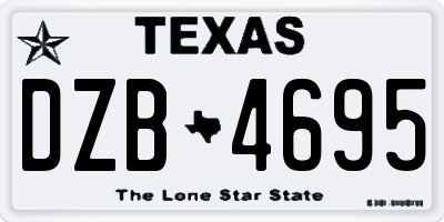 TX license plate DZB4695