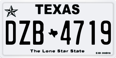 TX license plate DZB4719