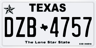 TX license plate DZB4757