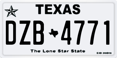 TX license plate DZB4771