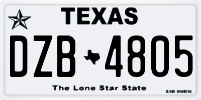 TX license plate DZB4805