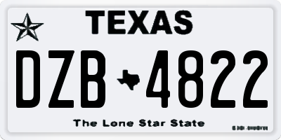 TX license plate DZB4822