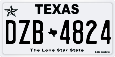 TX license plate DZB4824