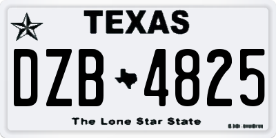 TX license plate DZB4825